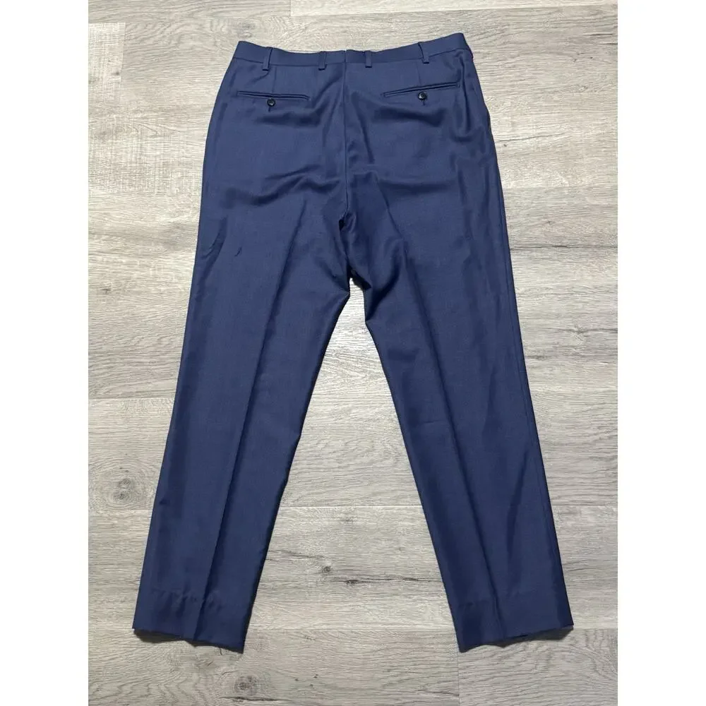 SuitSupply Sienna Int Blue Wool Suit 42L 34x30 Reda Super 130s